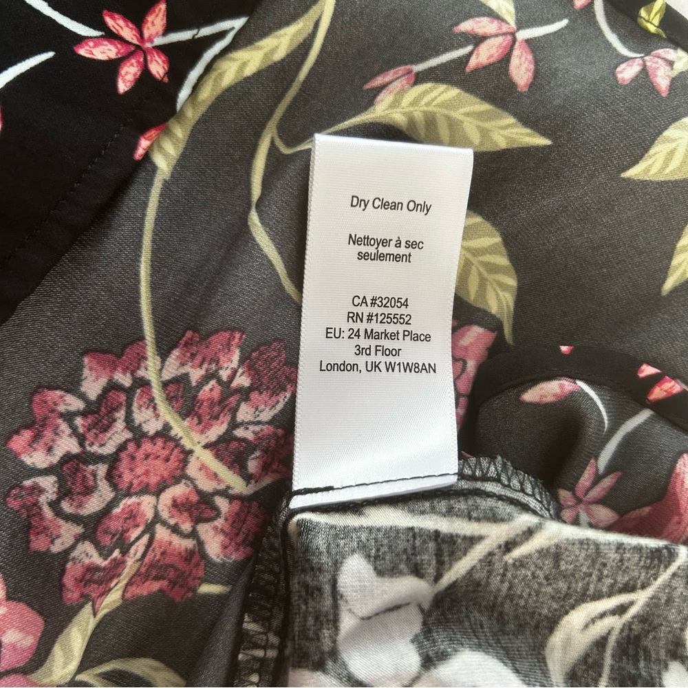 Left Coast Dolan babydoll top Black Floral Square neck womens Size Small boho - Picture 7 of 16